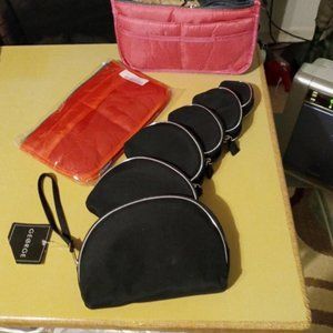 EXTRA HANDY 6 IN 1  BLACK COSMETIC BAGS and Kangaroo Bags